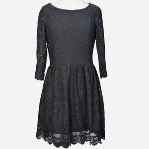 Black Lace Babydoll Dress Vintage Goth Dress - L